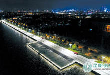 3公里长灯带安装完成 升级版草海大堤夜景迷人-看看云南