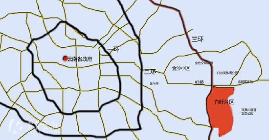官渡区方旺片区区位示意