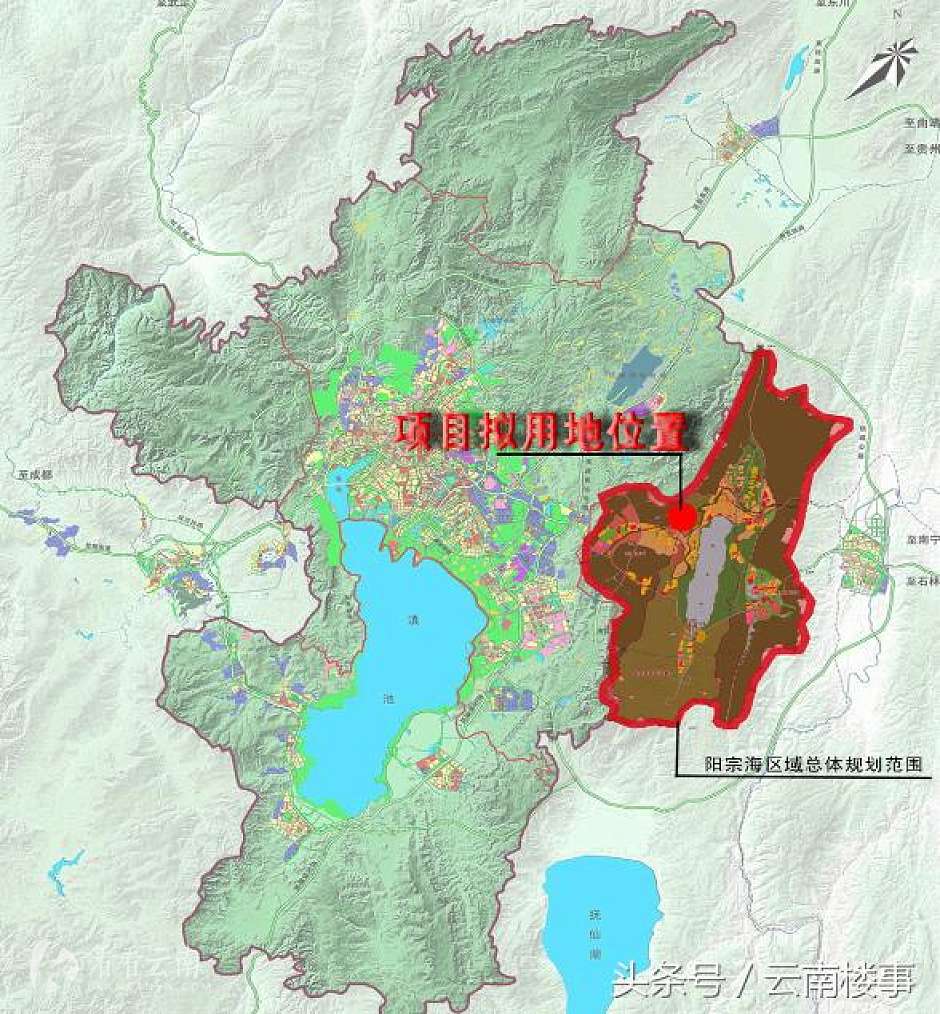 規劃區在昆明市總體規劃的位置