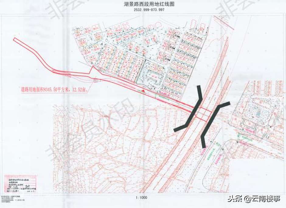 湖景路西段道路红线图