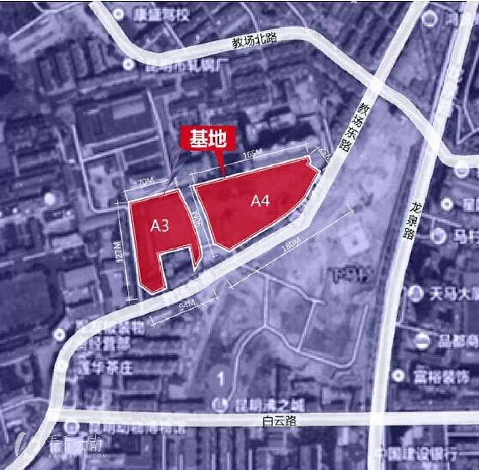 下马村城中村改造项目A3、A4地块位置示意图