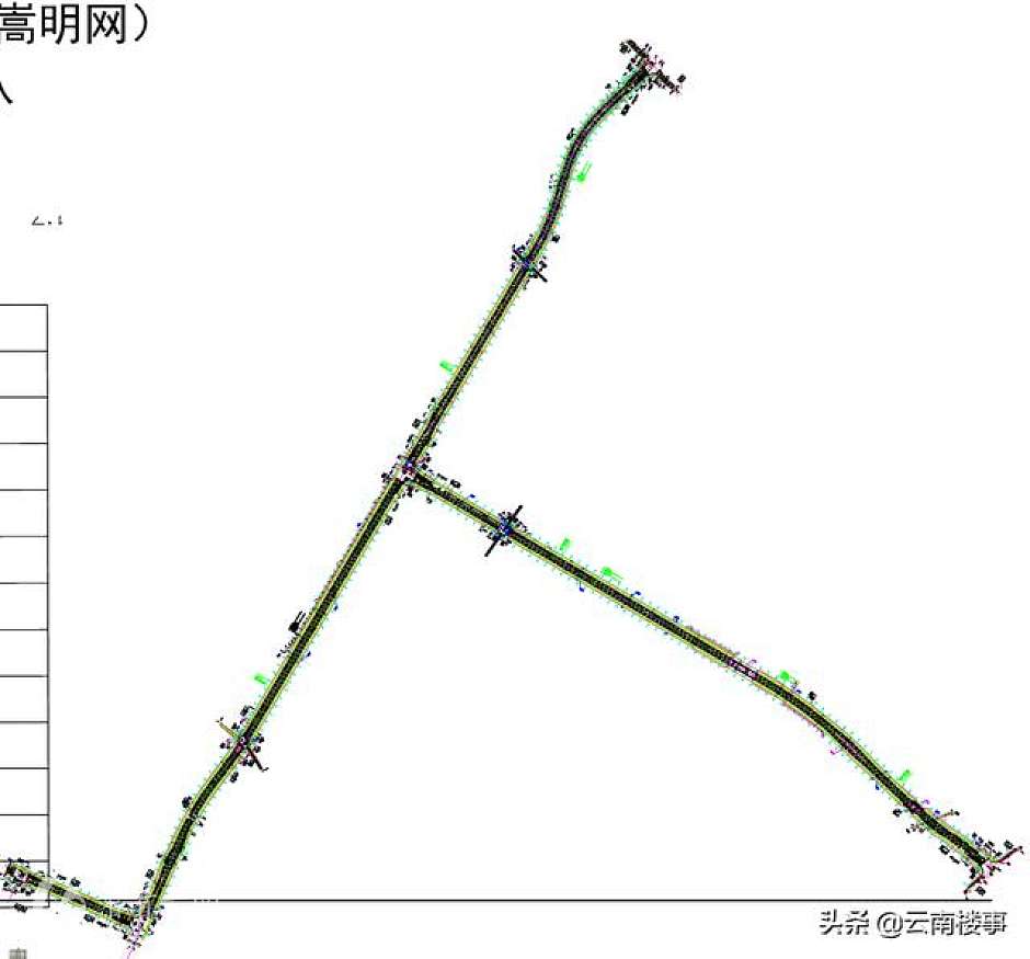 嵩明官渡至国道320连接线工程的平面图