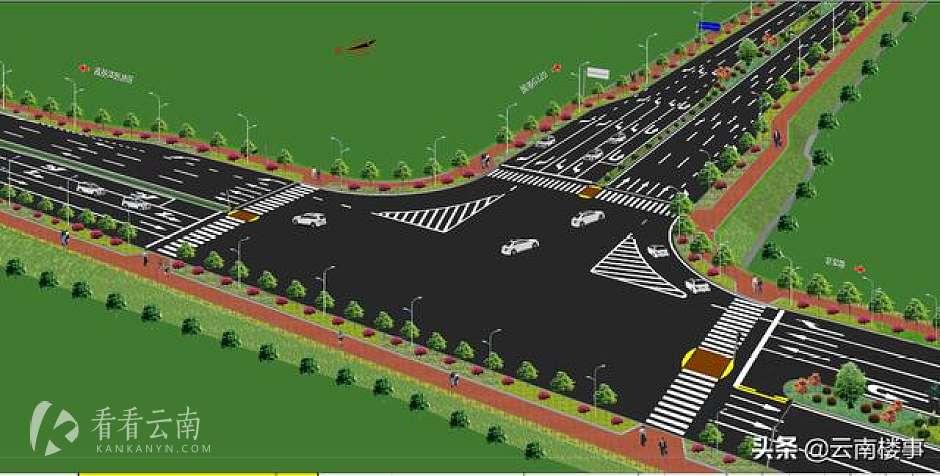 嵩明官渡至国道320连接线工程的道路效果图