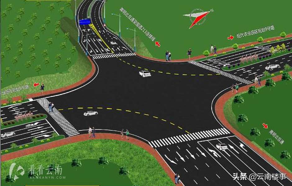 嵩明北互通至国道213连接线工程，其道路效果图