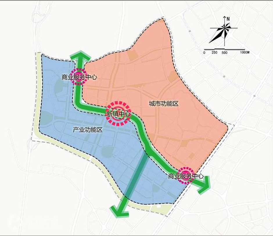嵩明职教园区，规划结构图