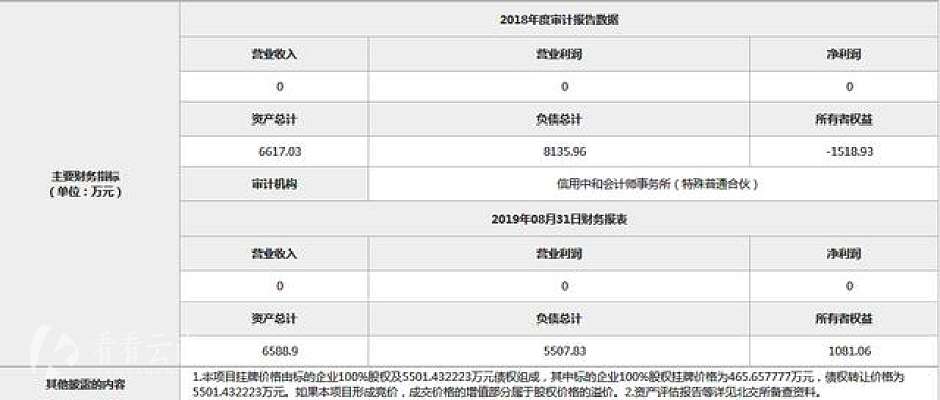 公开的财务报告信息