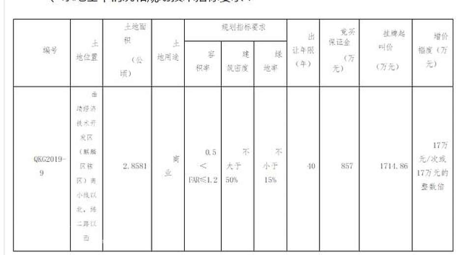 出让土地详情
