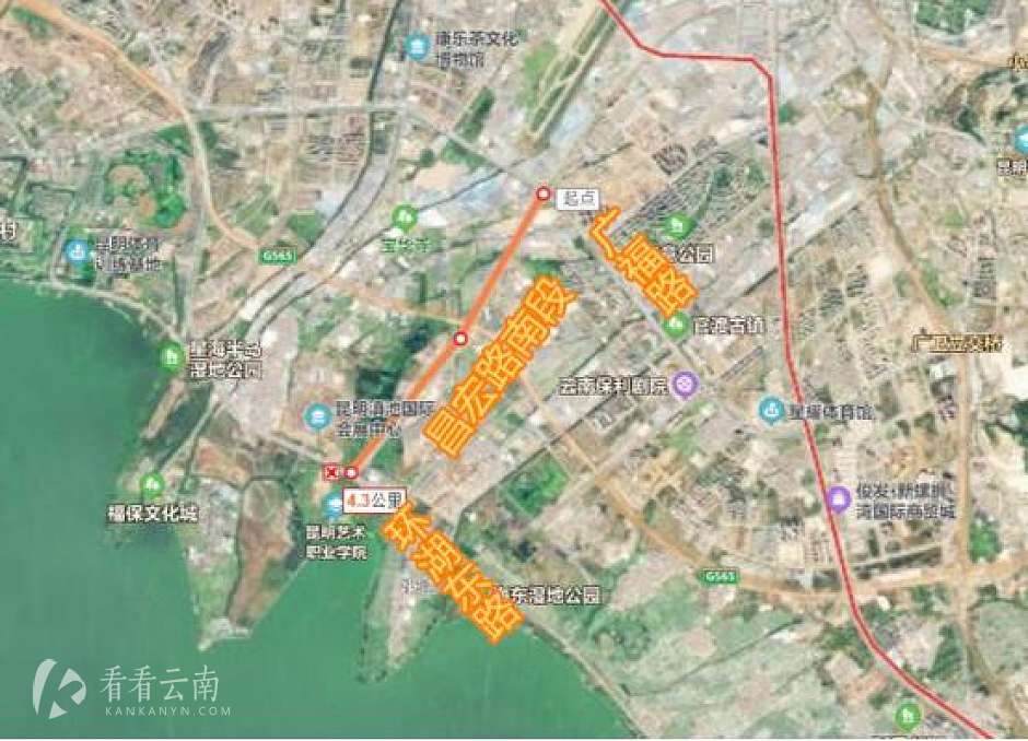 昌宏路南段大致位置