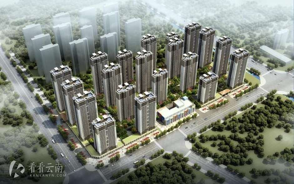 晋宁吾悦广场住宅项目一号地块鸟瞰图