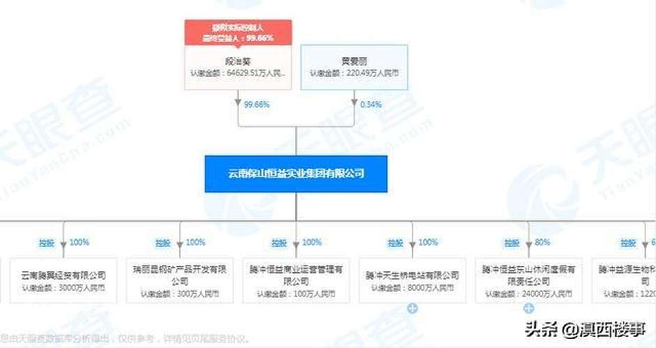 云南保山恒益实业集团有限公司股权图（天眼查）