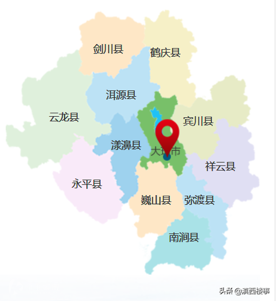 大理州12市县概略图