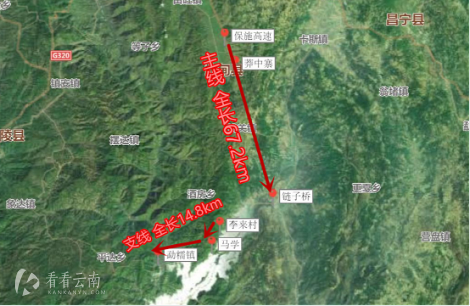 路线大致走向示意