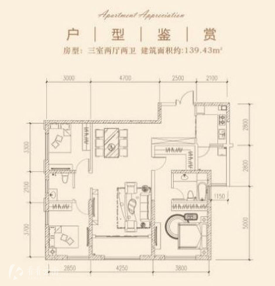 约139平米C户型图