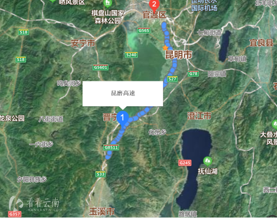 昆磨高速大致走向