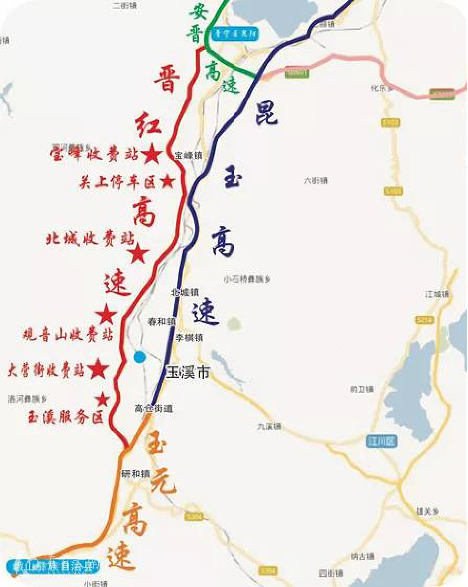 昆明到玉溪高速路线走向