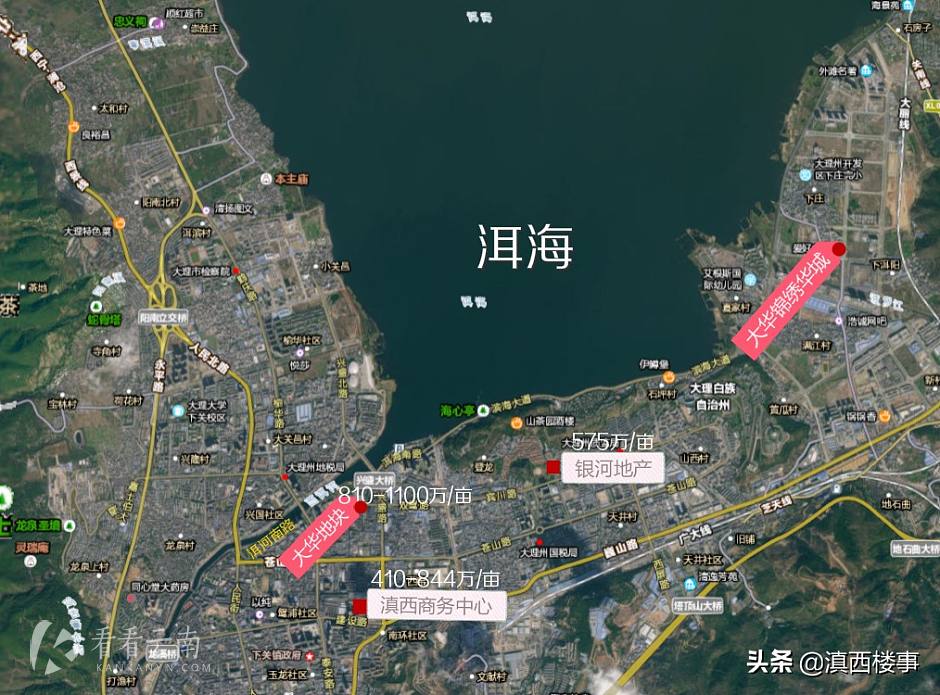 2018-2020年，大理市高地价地块分布图