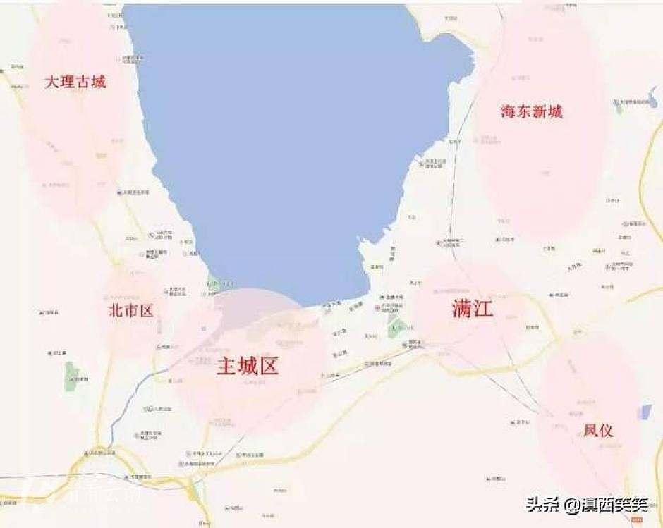 大理市各个片区分布图