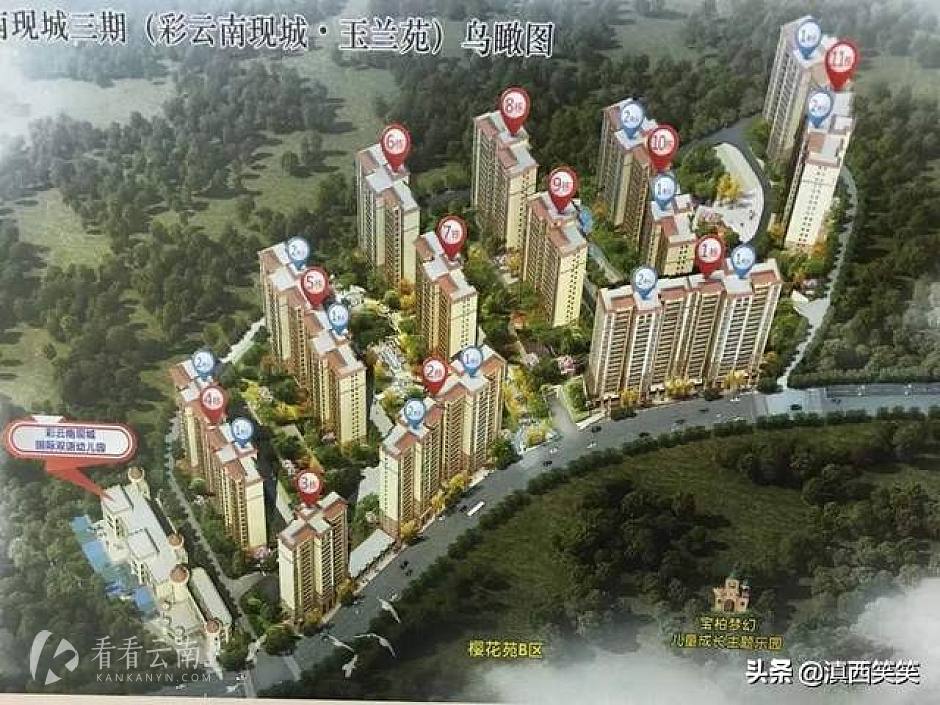 地处大理州祥云县城北的彩云南现城三期项目效果图