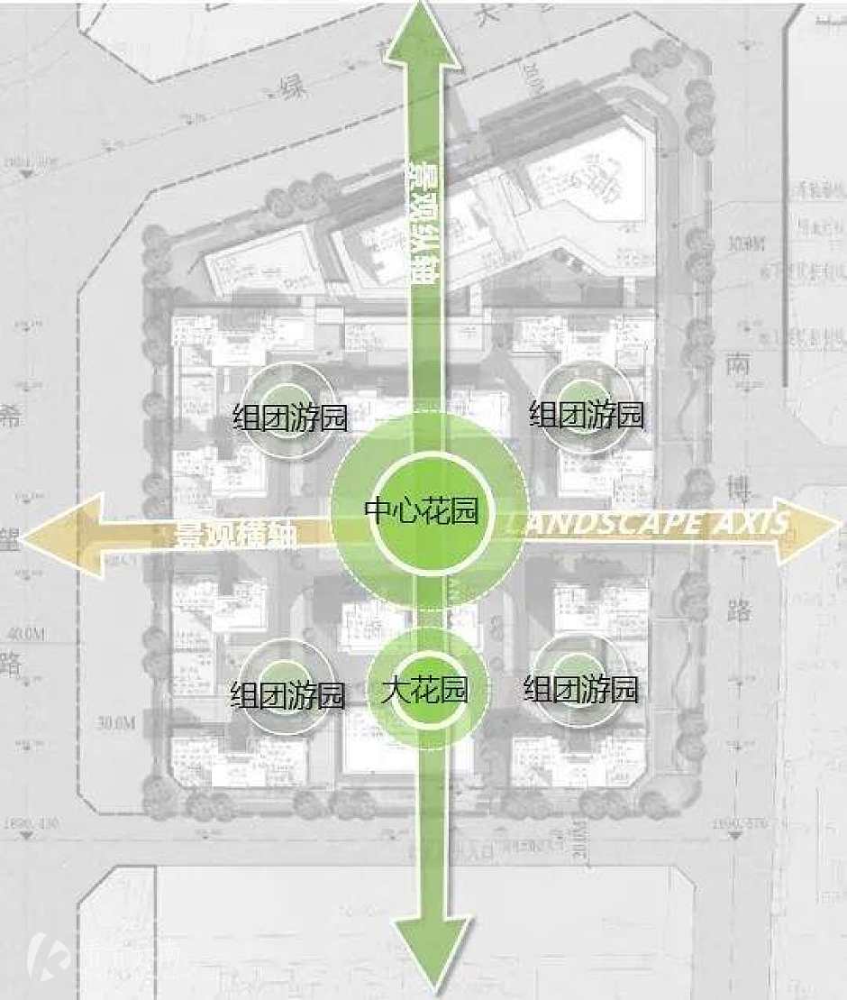 锦粼天序楼王景观示意图