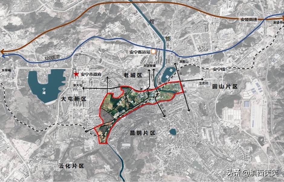 本土企业创佳地产在安宁市区布局创佳城的区位图