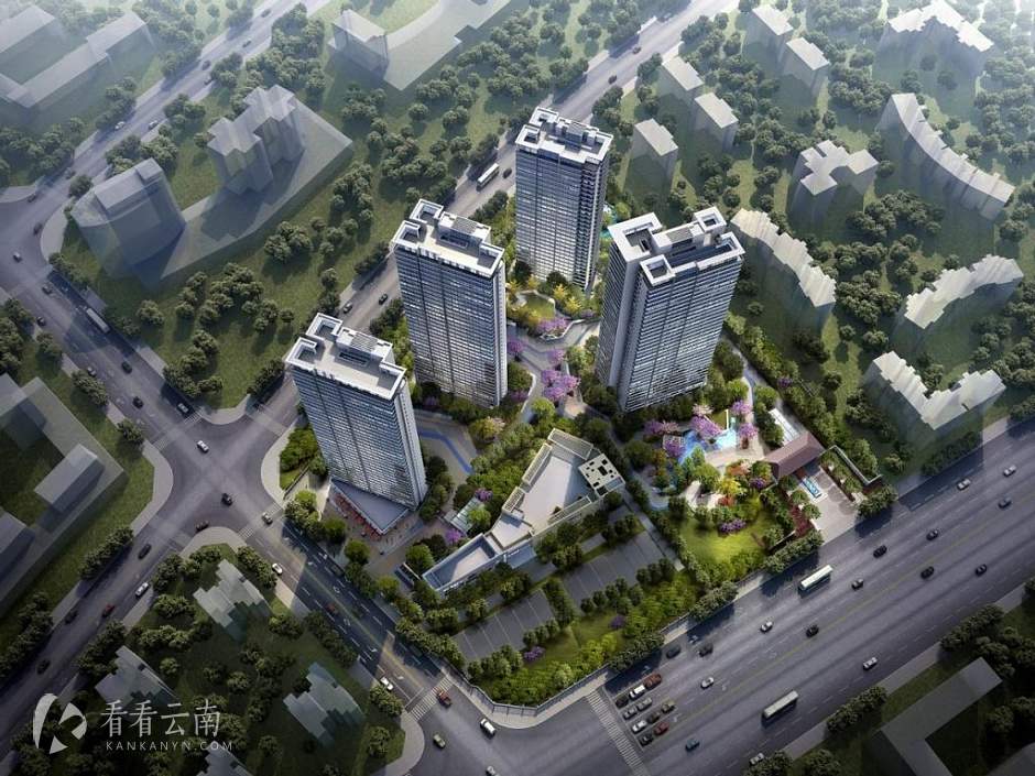 龙湖·山海原著高层鸟瞰意境图