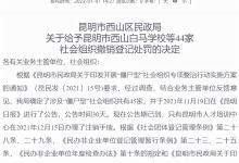 昆明西山区44家“僵尸型”社会组织遭行政处罚，教培行业涉37家-看看云南