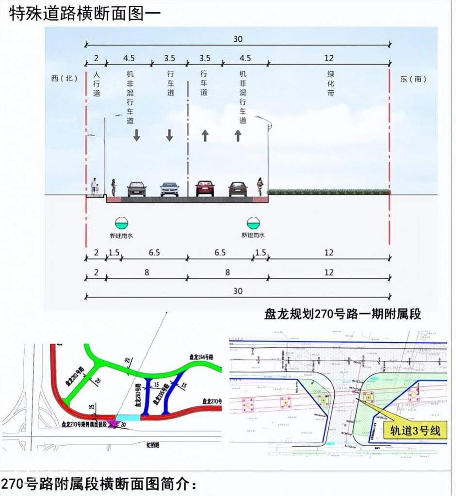 盘龙规划270号道路横断面图