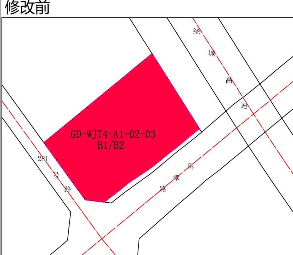 恒大城营销中心所在地块原来规划图（商业商务用地）