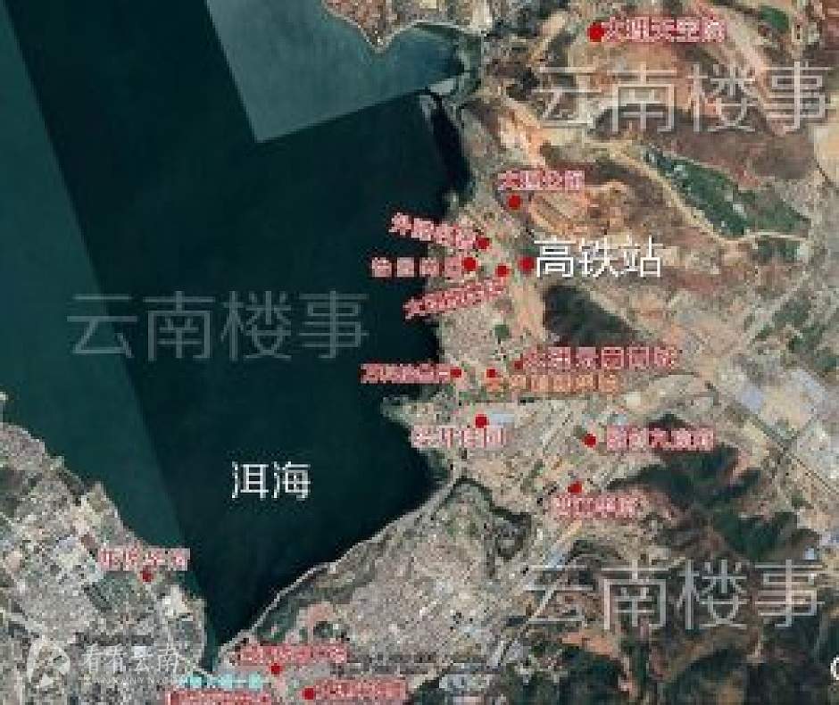 2020年5月,云南楼事踩盘大理楼盘分布图